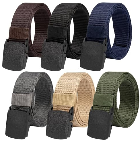 Zyluniy Cintura Tattica, 6 Pezzi Cintura da Lavoro Uomo, Cinture da Uomo Nylon 130cm Regolabile, Senza fori, Rapido Passaggio Attraverso la Sicurezza Aeroportuale