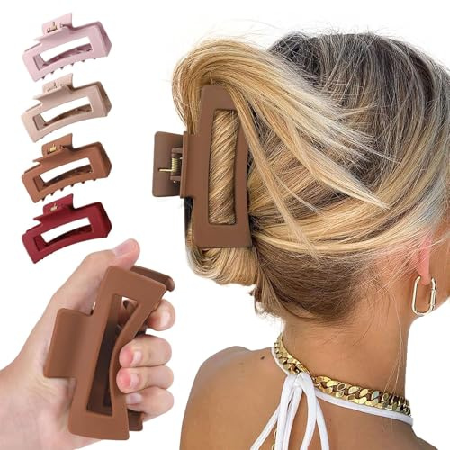 Muorruo 4 piezas de pinzas para el cabello suaves de silicona para mujeres, pinzas nube, antideslizantes, sujeción fuerte, no desmontables, flexibles para cabello delgado/grueso/rizado, comodidad