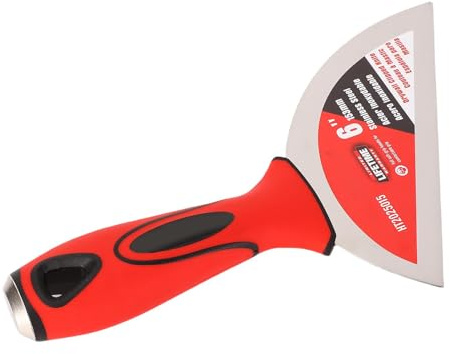 Generic Raschietto per Stucco Smussato 6 Pollici, Spatola in Acciaio Inossidabile Lucidato per la Riparazione del Muro a Secco, Comoda Impugnatura Bicolore per un Miglioramento Domestico Efficiente