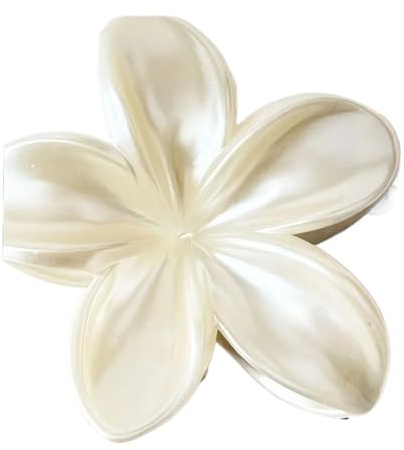 10 st blommor hårklor, elegant och elegant, stor storlek, blommig design, mångsidig accessoar för halv-up-frisyrer för kvinnor (VIT)