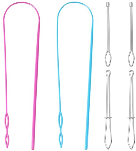 TRKETK Juego de 6 extractores de agujas, herramienta de enhebrador de cordón, clip ajustable, cuerda elástica, ayuda a enhebrar, cuerda para manualidades, cuerda de tirar, herramienta de hilo para