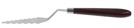 FOMIYES Espátula Dentada para Pintura Artística en Óleo y Acrílico, Mango Ergonómico de Madera, Herramienta Resistente para Texturas y Lienzos