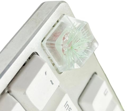 Snorvixre Resina tapa de teclas con flores de pino para la sustitución de teclados mecánicos, Elegante resina epoxi ESC