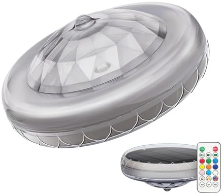 Luces solares flotantes para piscina Impermeable 9 modos de iluminación 3 | Luz Piscina con Control Remoto Para Patio Paisajismo Jardín Estanque Primavera Bañera Estival