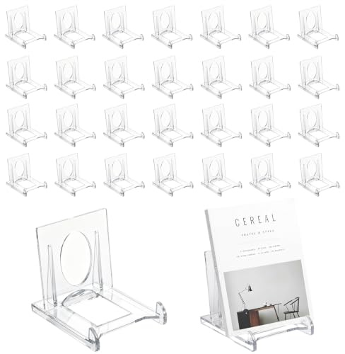 30 Pcs Acrylic Display Stand for Cards, Adjustable Plate Stands for Photos