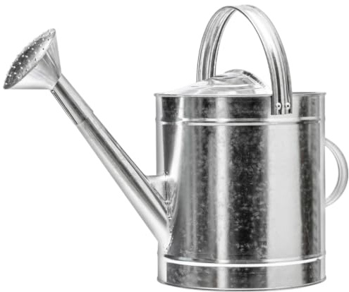 Vistnale Annaffiatoi|Annaffiatoio zincato, 5l di capacità per Esterni con ugello poroso a Becco Lungo, Argento