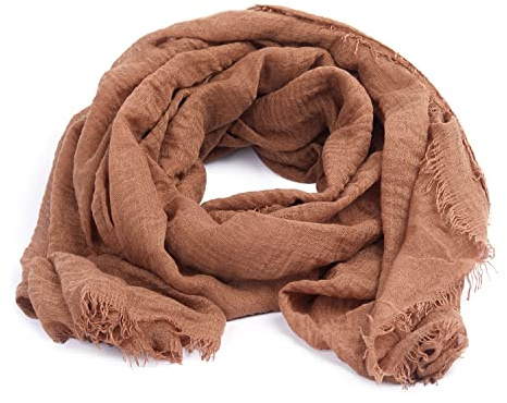 KARL LOVEN Dam – halsduk – veckad – pashmina – halsvärmare – 30 färger, kastanj