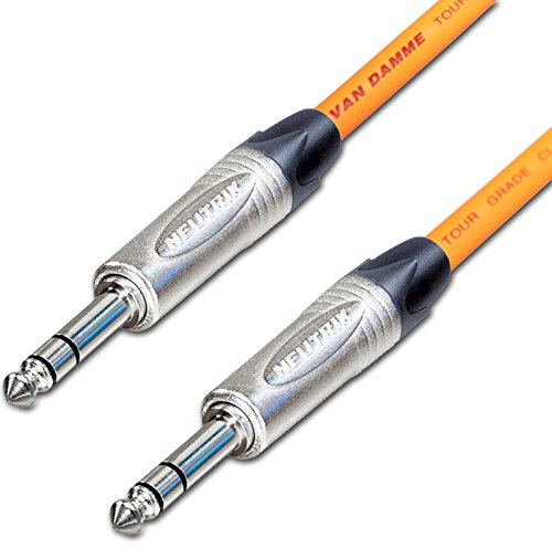 ¼ Jack to ¼ Jack Lead. NEUTRIK:6.35mm:TRS:Stereo:Balanced Cable. 3m 6m 10m (10m, Orange)