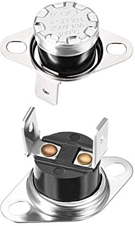 sourcing map KSD301 Thermostat 100 ° C / 212 ° F 10 A Schließer N.O Einstellen der Schnappscheiben-Temperaturschalter für Mikrowellenherd Kaffeemaschine 2 Stück