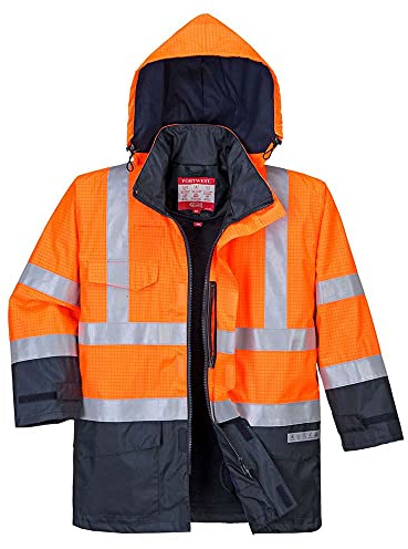 Portwest S779 Bizflame Regen Warnschutz Multi-Norm Jacke Stehkragen Langarm