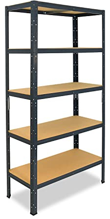 shelfplaza Home 180x120x40cm Schwerlastregal anthrazit mit 5 Böden x 175kg | Kellerregal · Lagerregal · Metallregal · Regale für Kellerraum · Steckregal · Abstellraum Regal