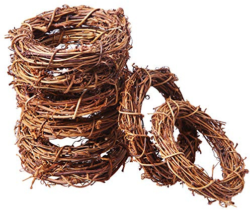 Ruisita 16 Stück Weinrebenkränze Weinreben Ast Kranz Weihnachten Rattan Kranz Girlande Dekoration für Weihnachten Urlaub Handwerk oder Hochzeit Supplies (40,6 cm, 10,2 cm)