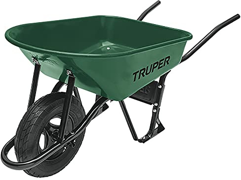 Truper Diable de chantier étroit 70 litres jante pneumatique légère avec roulements 530 kg de capacité