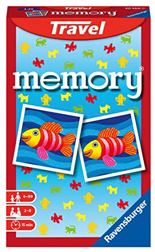 Ravensburger - Mini Memory Travel, Gioco da Tavolo Tascabile, 2-4 Giocatori, 8+ Anni
