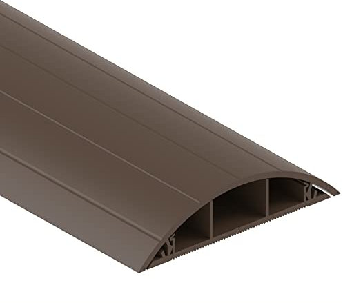 Habengut CC10081 Fußboden-Kabelführung aus PVC Braun, halbrunde Kabelbrücke für bis zu 3 Kabel / Breite 7,5 cm, Länge 1 m