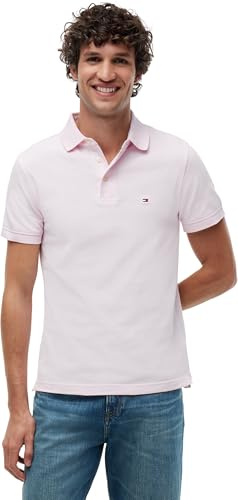 Tommy Hilfiger Polo Manches Courtes Homme 1985 Slim Fit, Rose (Light Pink), XL