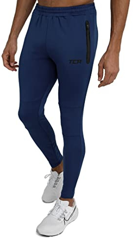 TCA Hombre Rapid Pantalon con Bolsillos con Cremallera - Pantalones Chandal Pistero - Azul Brillante, L