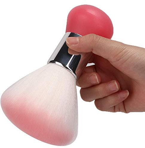 Portable Soft Hair Dust Cleaning Sweeping Brush Neck Face Hair Remover Brush New(Pink)