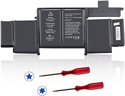 11.42V 74.9Wh A1582 A1502 A1493 Batteria per laptop | Sostituzione per MacBook PRO Battery 13 inch Retina Early 2015 Mid 2014 Late 2013 MacBooPro 11,1 12,1 MacBook PRO