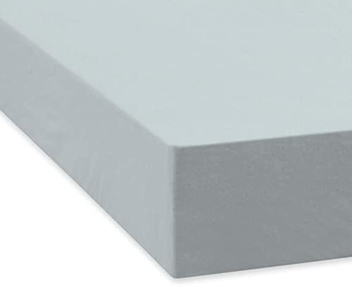 TRAUMSCHLAF Spannbettlaken, Spannbetttuch Fein-Biber warm und kuschelig, bügelfrei, mit Rundumgummi (weitere Farben,Größen) 140x200-160x200 cm, Silber