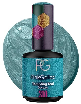 Pink Gellac UV Gel Nagellack - 310 Tempting Teal 15 ml - Lang Anhaltend UV Nagellack Blau - Gel UV für 14 Tage Nägel in Salonqualität - Made in Holland