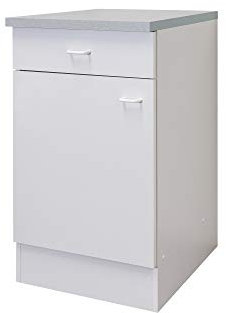 Flex-Well Küchenschrank Bochum - Unterschrank klassisch Weiß - 1-türig, 1 Schublade - Breite 50 cm - Weiß