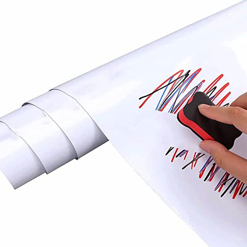 LGGH Magnetische Trockenlöschung Whiteboard Trockener Löschpapier Selbstklebende Whiteboard-magnetische weiche weiße Brett für Wände, Türen, Tische, Kreide,120×200