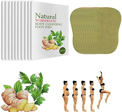 Pure Health wermut körper entgiftende Pads, Anti-Schwellungs-Ingwer-Entgiftungspflaster, Naturkräuter-Wermut-Fuß-Detox-Pads, Detox-Fußpads (160Pcs)