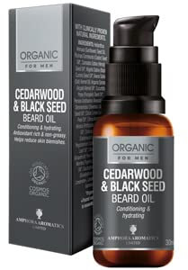 Amphora Aromatics Cedarwood & Black Seed Beard Oil COSMOS Organic 30ml