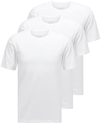 Boss 3-Pack Crew Neck Cotton Jersey T-Shirts, Blanc, M Homme