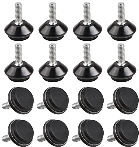 MOROBOR M6 Tornillo en Ajustable Niveladores de Muebles, 16pcs Rosca Ángulo Altura Ajustable Niveladores de Muebles para Mesa, Silla, Piernas de Muebles