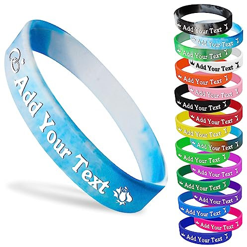 Personalisierte Silikon-Armbänder mit Text-Logo, benutzerdefinierte Gummi-Armbänder, 5 Packungen, maßgeschneidertes Silikon-Armband für Veranstaltungen, Sport, Partys, Hochzeiten