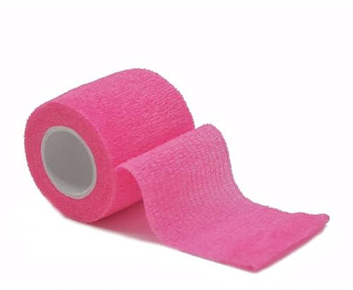 RIAAJ Colorato Nastro Avvolgente Atletico Fasciatura Elastica Autoadesiva Protezione Sportiva Ginocchio Dito Caviglia Palmo Spalla-Rosa Brillante,5cm X 4.8m