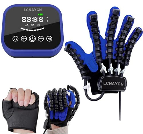 LCNAYCN Guante Rehabilitacion Mano,Equipo De Rehabilitación De La Mano,Guante De Ictus Hemiplegia,Con USB Recargable Y Ajuste De Fuerza