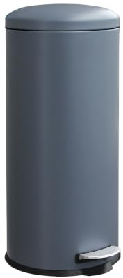 JM ·YIPENG Mülleimer 30L Treteimer mit Softclose-Deckel und Pedal, Grau | 30L Edelstahl Treteimer, Rund, Mülleimer Mit Herausnehmbarer Inneneimer, Softclose-Deckel, Für Küche, Wohnzimmer, Büro