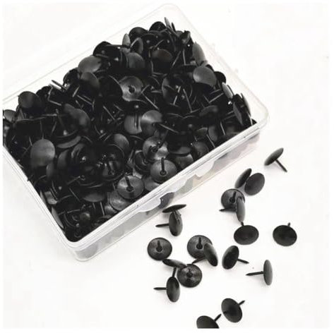Rockreyoa Metall Rundkopfnägel Reißzwecken Reißnägel Rund Thumbtacks Polsternägel Möbel Nägel Heftzwecken Vintage für DIY Polster Korkplatte Landkarte Fotos Haus Brüo Handwerke Schwarz 800 Stück