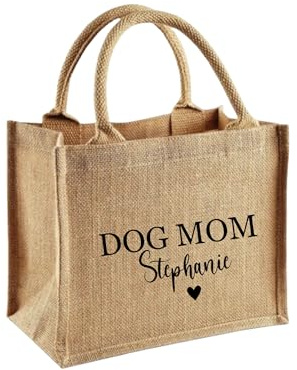 AWASG Geschenktasche mit Spruch - Jutetasche personalisiert mit Name - Tasche Baumwolle Jute Geschenkverpackung