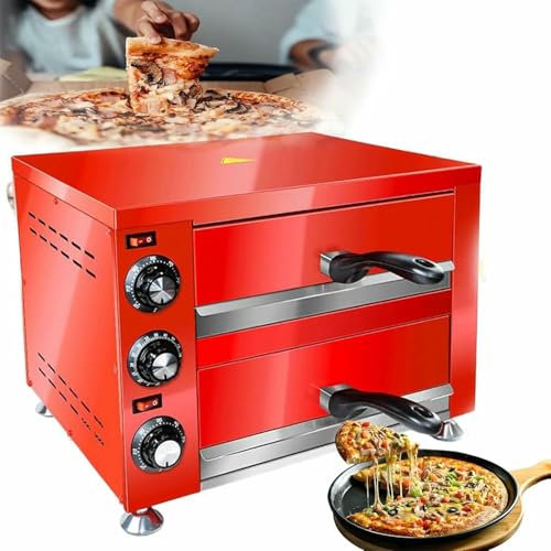 GFXYQPDNV Commerical Countertop Pizza Oven,Double-Stack Electric Pizza/Snack Oven, Electric Indoor Pizza Oven Stainless Steel