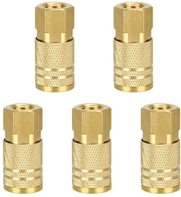 1/4 Inch NPT Air Coupler,Industrial Brass Air Hose Fittings,5PCS Quick Connector Air Fittings for Automotive and Home (Female Couplers)