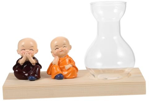 Hydroponische Vase Mit Holzsockel – Kleiner Blumentopf Aus Glas – Wissenschaftliche Heimdekoration – Pflanzenvermehrung