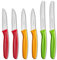 Ruffulon Paring Knife Set of 6,Fruit Knife Small,Premium Vegetable Knifes,Sharp Kitchen Knife Sets,Straight Edge&Serrated Knifes,Multicolored Kitchen Paring Knives,Dishwasher Safe(Green,Red,Orange)