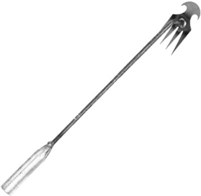 AOYEBO Sarchiatore manuale in acciaio inox, impugnatura ergonomica e forchetta a forma di V (rimozione delle erbacce, uso di giardino/fattoria/piante in vaso) (L)
