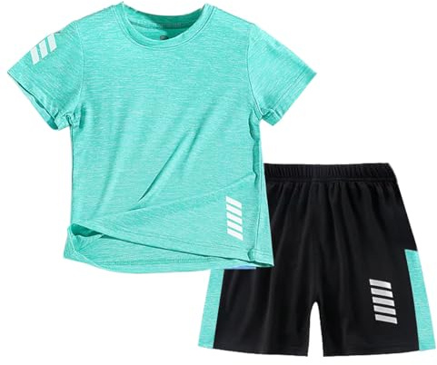 Tilozs Kinder Trainingsanzug Jungen Mädchen Set 2-Teilig Jogginganzug Sommer Schnelltrockend Sportanzug