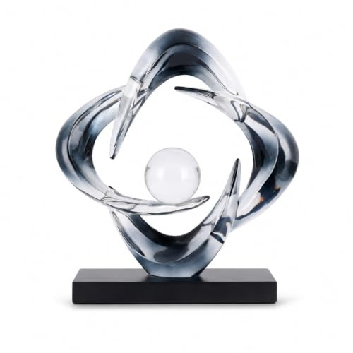 XYQXYQ Abstrakte Kunst-Skulptur, Kunstharz, Gold, dekorative Statue, Moderne weiße Ornamente für Wohnzimmer, Dekorativas Modernas für Couchtisch/Eingang/Büro, Sammlerstücke (grau)