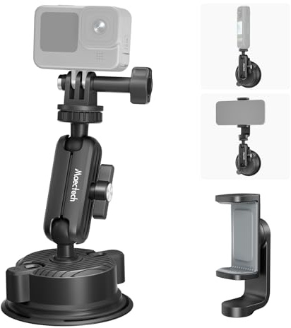 Maectech Ventosa Adattiva per Montaggi di Fotocamere in Auto Montaggi per Go Pro in Auto Montaggio per Parabrezza Porta-Telefono Accessori per Insta 360