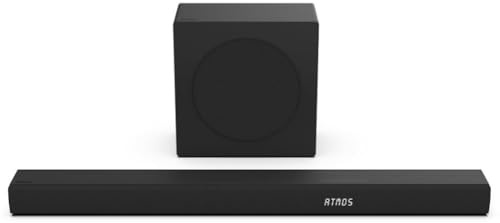 Hisense 3.1 Ch 380W Soundbar with Wireless Subwoofer, Dolby Atmos & DTS:X , 5-speaker array, HDMI eARC port, Bluetooth, Surround Sound - R632 (Renewed)