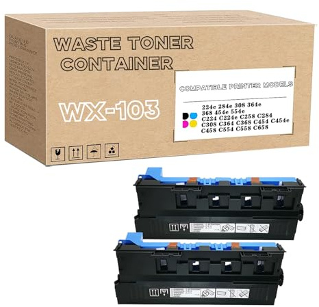 RSENSO WX-103 A4NNWY1 Resttonerbehälter 2Pack | Kompatibel Für Konica Minolta Bizhub 224e 284e 284e 308e 364e C224 C224e C258 C284 C308 C364 C368 C454 C454 C458 C554 Drucker