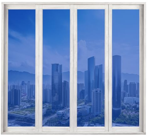 Static Window Film 20 x 800 cm Anti Glare Anti UV Heat Reducing UV Heat Reflective Window Film Privacy for Home and Office, Navy Blue