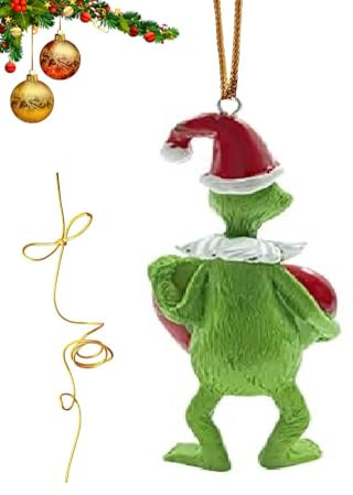 Grinch Weihnachtsdeko Anhänger,Grinch Weihnachtsdekorationen,Grin-ch Hängende Ornament Weihnachtsbaum Dekorationen Anhänger, für Weihnachtsbaum, Fenster & Zuhause Festliche Dekoration