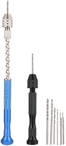 Toddmomy Brocas Manuales para Resina y Joyería Taladro de Mano Ajustable con Cabezal de Tornillo de Acero Duradero Herramienta Compacta para Bricolaje y Trabajos de Precisión